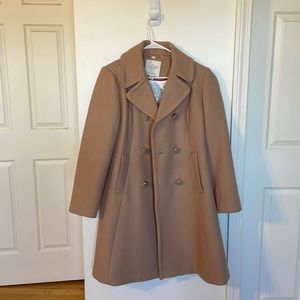 Kate Spade Double Breasted Camel Coat, Size Medium